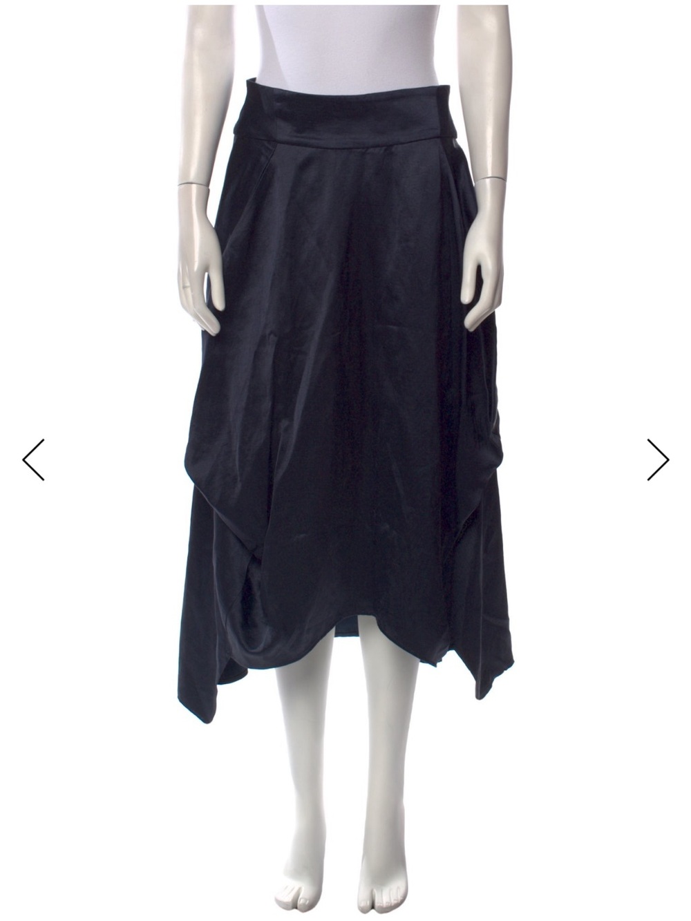 Zero + Maria Cornejo Navy Asymmetrical Draped Skirt